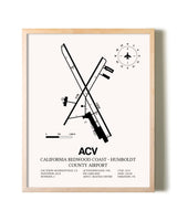 California Redwood Coast - Humboldt County Airport framed wall art in white frame