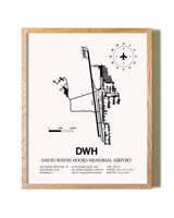 David Wayne Hooks Memorial Airport framed print in natural wood frame