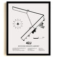 Framed Detailed Airport Map of Keystone Heights Airport (42J) in White with a Black Frame