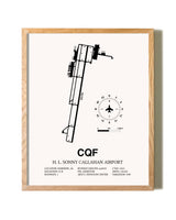 H. L. Sonny Callahan Airport framed print in natural wood frame
