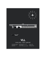 Gray Framed Oakland / Troy Airport layout wall art poster