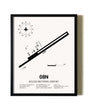 Framed Keller Brothers Airport wall art poster in black frame