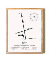 Estherville Municipal Airport framed print in natural wood frame