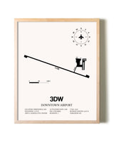 Downtown Airport framed wall art in white frame