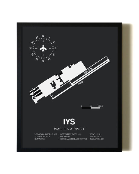 Unframed Wasilla Airport map print poster