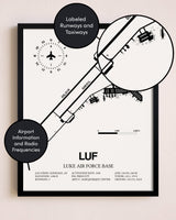 Framed Luke Air Force Base layout wall art poster