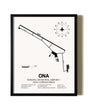 Framed Winona Municipal Airport / Max Conrad Field wall art poster in black frame