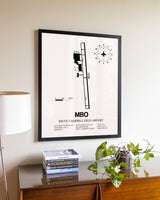 Bruce Campbell Field aviation wall décor in black wood frame