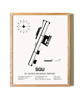 St. George Regional Airport framed print in natural wood frame