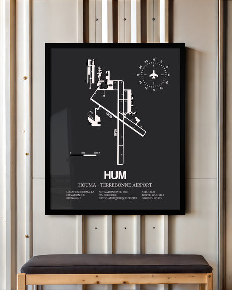 Frame color options for Houma-Terrebonne Airport Wall Art