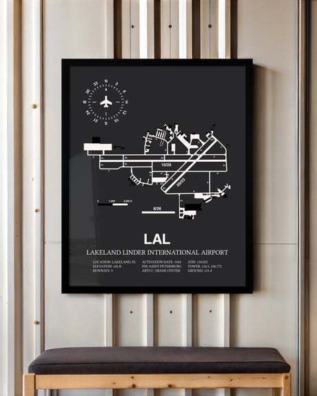 Frame color options for Lakeland Linder International Airport Wall Art