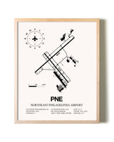 Northeast Philadelphia Airport framed wall art in white frame