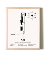 Albany Municipal Airport framed wall art in white frame
