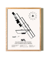 Fallon Naval Air Station (Van Voorhis Field) Airport framed print in natural wood frame