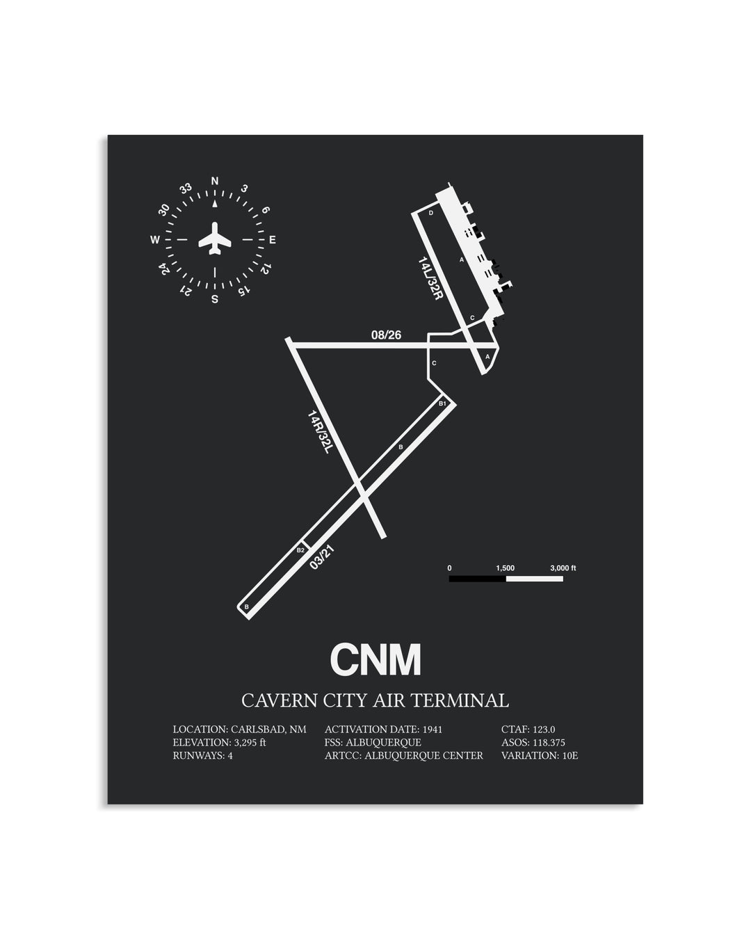 Gray Framed Cavern City Air Terminal layout wall art poster