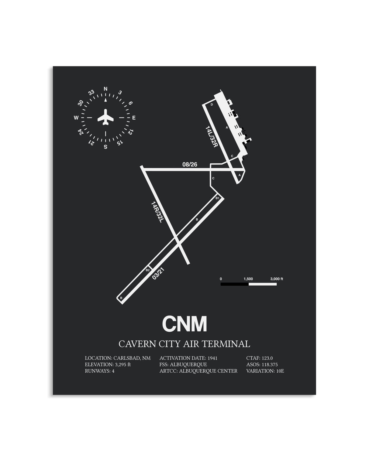Gray Framed Cavern City Air Terminal layout wall art poster