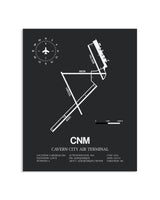 Gray Framed Cavern City Air Terminal layout wall art poster