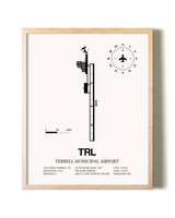 Terrell Municipal Airport framed wall art in white frame