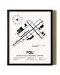Framed Hudson Valley Regional Airport wall art poster in black frame