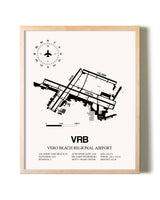 Vero Beach Regional Airport framed wall art in white frame