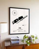 Wasilla Airport aviation wall décor in black wood frame