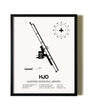 Framed Hanford Municipal Airport wall art poster in black frame