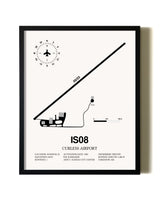 Framed Curless Airport wall art poster in black frame