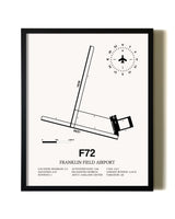 Framed Franklin Field Airport wall art poster in black frame