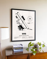 Robins Air Force Base aviation wall décor in black wood frame