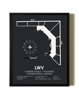 Unframed Lawrenceville-Vincennes International Airport map print poster