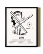 Framed Shreveport Downtown Airport wall art poster in black frame