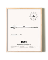Kawaihapai Airfield framed wall art in white frame