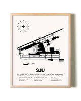 Luis Munoz Marin International Airport framed wall art in white frame