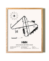 Holloman Air Force Base framed print in natural wood frame