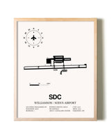 Williamson / Sodus Airport framed wall art in white frame