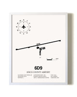 Iosco County Airport airport map poster in oak frame