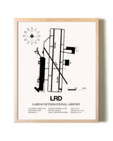 Laredo International Airport framed wall art in white frame