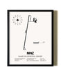Framed Hamilton Municipal Airport wall art poster in black frame
