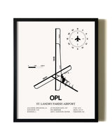 Framed St. Landry Parish Airport wall art poster in black frame
