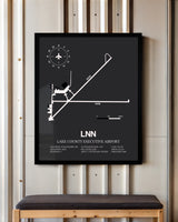 Frame color options for Lake County Executive Airport Wall Art