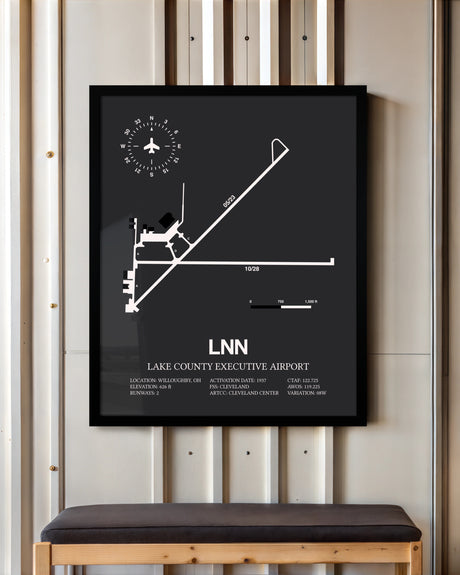 Frame color options for Lake County Executive Airport Wall Art
