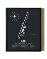 Unframed Asheboro Regional Airport map print poster