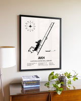 Gastonia Municipal Airport aviation wall décor in black wood frame