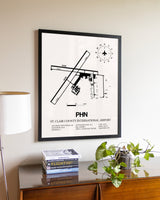 St. Clair County International Airport aviation wall décor in black wood frame