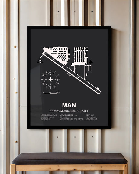 Frame color options for Nampa Municipal Airport Wall Art