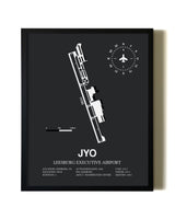 Unframed Leesburg Executive Airport map print poster