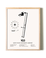 Kent State University Airport framed wall art in white frame