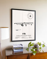 Licking County Regional Airport aviation wall décor in black wood frame