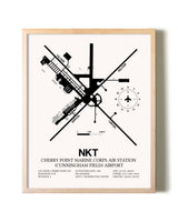 Cherry Point Marine Corps Air Station (Cunningham Field) Airport framed wall art in white frame