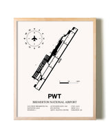 Bremerton National Airport framed wall art in white frame